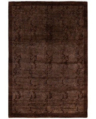 Overdyed One-of-a-Kind Wool Brown Area Rug 4' 1" x 6' 0"