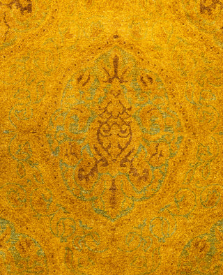 Overdyed Hand-Knotted Wool Modern-Contemporary Gold Area Rug 4' 1" x 6' 1"