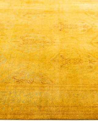 Overdyed Hand-Knotted Wool Modern-Contemporary Gold Area Rug 4' 1" x 6' 1"