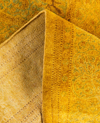 Overdyed Hand-Knotted Wool Modern-Contemporary Gold Area Rug 4' 1" x 6' 1"