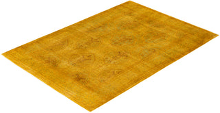 Overdyed Hand-Knotted Wool Modern-Contemporary Gold Area Rug 4' 1" x 6' 1"
