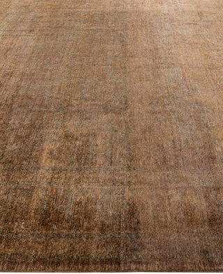 Contemporary Overdyed Wool Hand Knotted Green Area Rug 9' 1" x 11' 4"