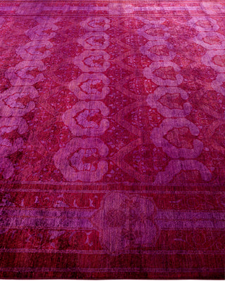 Modern Overdyed Hand Knotted Wool Red Area Rug 8' 10" x 11' 7"