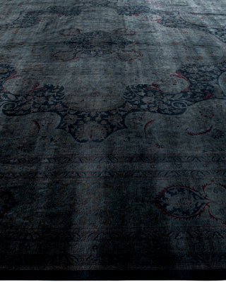 Overdyed Hand-Knotted Black Area Rug 12' 2" x 16' 3"