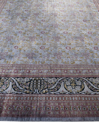 Contemporary Overdyed Wool Hand Knotted Gray Round Area Rug 9' 2" x 9' 5"