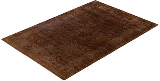 Overdyed One-of-a-Kind Wool Brown Area Rug 6' 2" x 8' 10"