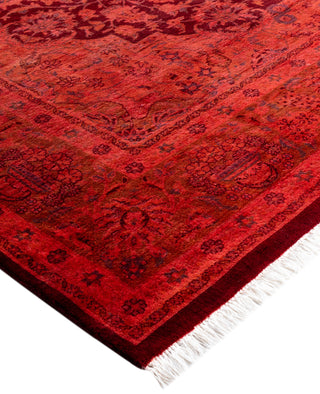 Overdyed Hand-Knotted Wool Modern-Contemporary Pink Area Rug 6' 0" x 8' 10"