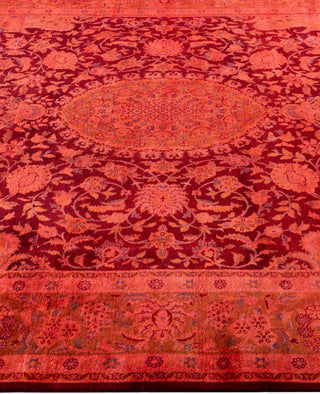 Overdyed Hand-Knotted Wool Modern-Contemporary Pink Area Rug 6' 0" x 8' 10"