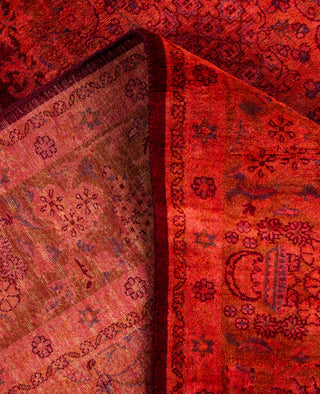 Overdyed Hand-Knotted Wool Modern-Contemporary Pink Area Rug 6' 0" x 8' 10"