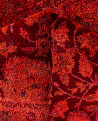 Overdyed Hand-Knotted Wool Modern-Contemporary Pink Area Rug 6' 0" x 8' 10"
