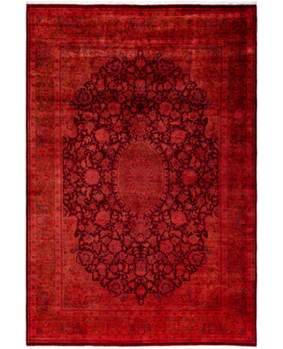 Overdyed Hand-Knotted Wool Modern-Contemporary Pink Area Rug 6' 0" x 8' 10"