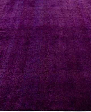 Contemporary Overdyed Wool Hand Knotted Purple Area Rug 6' 1" x 9' 5"