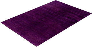 Contemporary Overdyed Wool Hand Knotted Purple Area Rug 6' 1" x 9' 5"