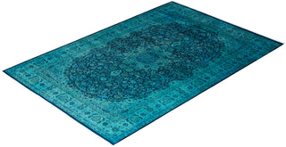 Fine Vibrance, One-of-a-Kind Hand-Knotted Area Rug  - Blue, 6' 2" x 9' 3"
