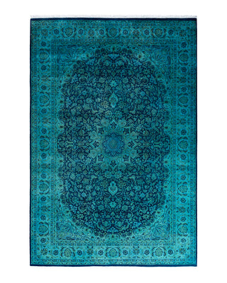 Fine Vibrance, One-of-a-Kind Hand-Knotted Area Rug  - Blue, 6' 2" x 9' 3"