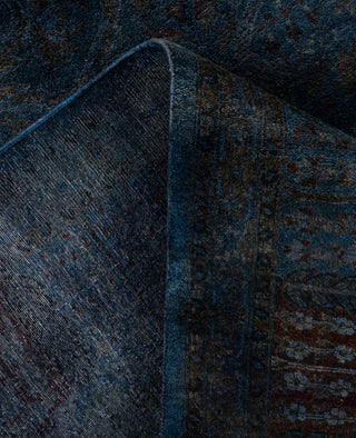 Overdyed One-of-a-Kind Wool Black Area Rug 6' 1" x 8' 9"