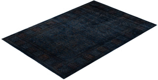 Overdyed One-of-a-Kind Wool Black Area Rug 6' 1" x 8' 9"