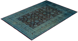 Overdyed Hand-Knotted Blue Area Rug 6' 2" x 8' 10"