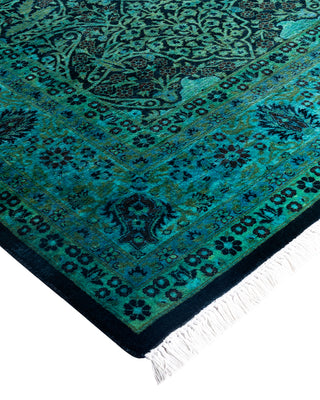 Contemporary Hand-Knotted Overdyed Black Area Rug 6' 1" x 9' 3"