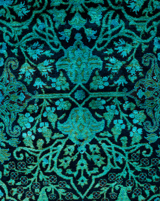 Contemporary Hand-Knotted Overdyed Black Area Rug 6' 1" x 9' 3"