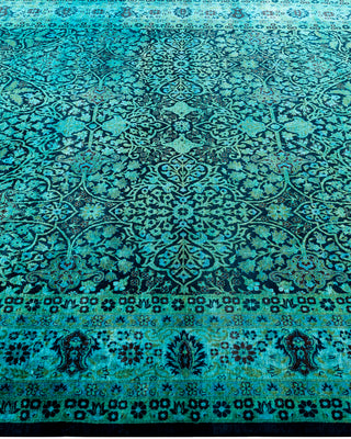 Contemporary Hand-Knotted Overdyed Black Area Rug 6' 1" x 9' 3"