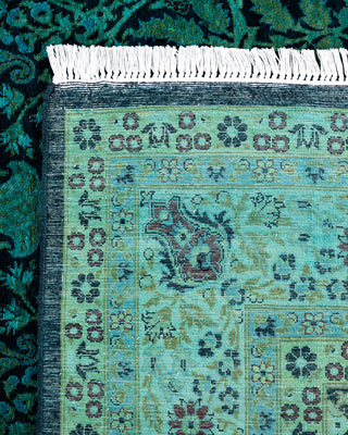 Contemporary Hand-Knotted Overdyed Black Area Rug 6' 1" x 9' 3"