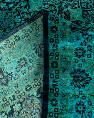 Contemporary Hand-Knotted Overdyed Black Area Rug 6' 1" x 9' 3"