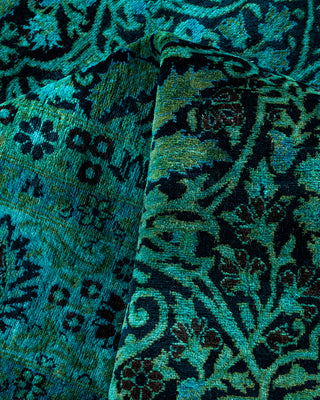 Contemporary Hand-Knotted Overdyed Black Area Rug 6' 1" x 9' 3"
