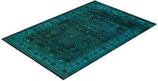 Contemporary Hand-Knotted Overdyed Black Area Rug 6' 1" x 9' 3"