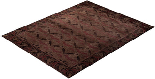 Contemporary Fine Vibrance Gray Wool Area Rug - 7' 10" x 9' 9"