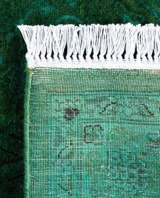 Overdyed Hand-Knotted Wool Modern-Contemporary Green Runner 2' 6" x 8' 9"
