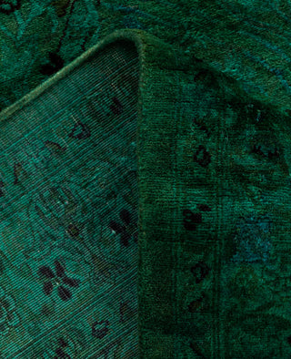 Overdyed Hand-Knotted Wool Modern-Contemporary Green Runner 2' 6" x 8' 9"