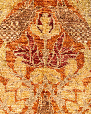 Contemporary Hand-Knotted Arts & Crafts Floral Red Area Rug 7' 10" x 9' 7"