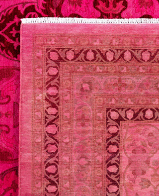 Overdyed One-of-a-Kind Wool Pink Area Rug 12' 4" x 14' 2"