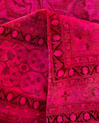 Overdyed One-of-a-Kind Wool Pink Area Rug 12' 4" x 14' 2"