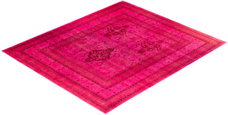 Overdyed One-of-a-Kind Wool Pink Area Rug 12' 4" x 14' 2"