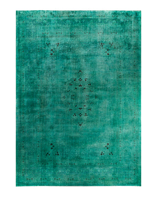 Contemporary Overyed Wool Hand Knotted Blue Area Rug 10' 5" x 14' 8"
