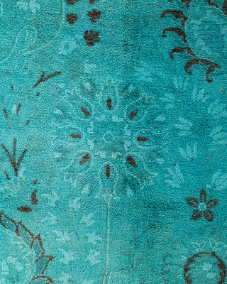 Contemporary Hand-Knotted Overdyed Blue Area Rug 10' 3" x 14' 0"