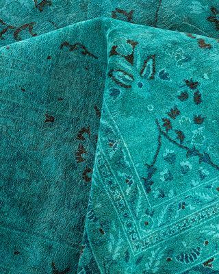 Contemporary Hand-Knotted Overdyed Blue Area Rug 10' 3" x 14' 0"