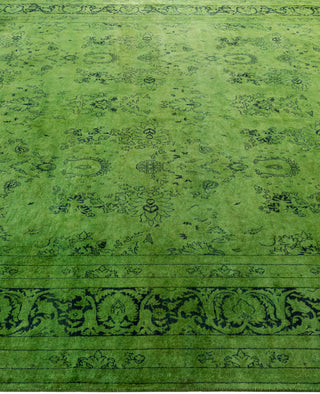Contemporary Overdyed Wool Hand Knotted Green Area Rug 8' 3" x 10' 6"