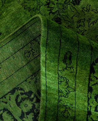 Contemporary Overdyed Wool Hand Knotted Green Area Rug 8' 3" x 10' 6"