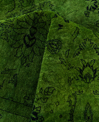 Contemporary Overdyed Wool Hand Knotted Green Area Rug 8' 3" x 10' 6"