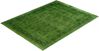 Contemporary Overdyed Wool Hand Knotted Green Area Rug 8' 3" x 10' 6"