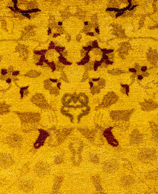 Overdyed Hand-Knotted Wool Modern-Contemporary Yellow Area Rug 6' 3" x 8' 10"