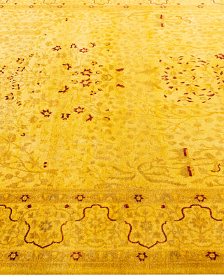 Overdyed Hand-Knotted Wool Modern-Contemporary Yellow Area Rug 6' 3" x 8' 10"