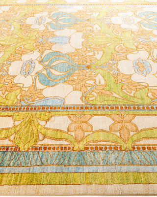Contemporary Hand-Knotted Arts & Crafts Floral Ivory Area Rug 8' 0" x 10' 4"