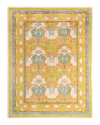 Contemporary Overyed Wool Hand Knotted Ivory Area Rug 8' 0" x 10' 4"