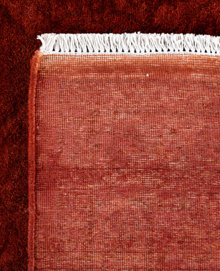 Contemporary Overdyed Wool Hand Knotted Orange Area Rug 5' 3" x 6' 5"