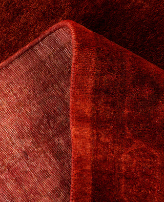 Contemporary Overdyed Wool Hand Knotted Orange Area Rug 5' 3" x 6' 5"