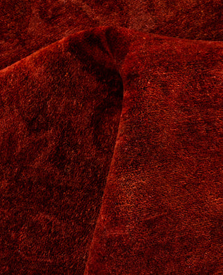 Contemporary Overdyed Wool Hand Knotted Orange Area Rug 5' 3" x 6' 5"